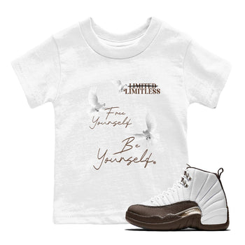 12s Baroque Brown shirts to match jordans Free Yourself Be Yourself sneaker match tees Air Jordan 12 Baroque Brown match shoes to clothes SNRT Sneaker Tees Youth Baby White 1 tee