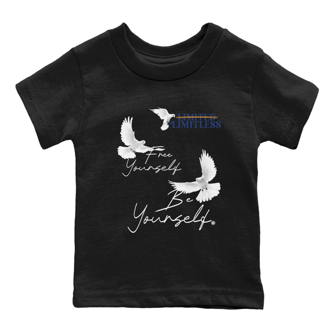 13s Midnight Navy shirts to match jordans Free Yourself Be Yourself sneaker match tees Air Jordan 13 Midnight Navy match shoes to clothes SNRT Sneaker Tees Youth Baby Black 2 tee