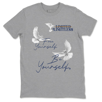 13s Midnight Navy shirts to match jordans Free Yourself Be Yourself sneaker match tees Air Jordan 13 Midnight Navy match shoes to clothes SNRT Sneaker Tees unisex cotton Heather Grey 2 shirts