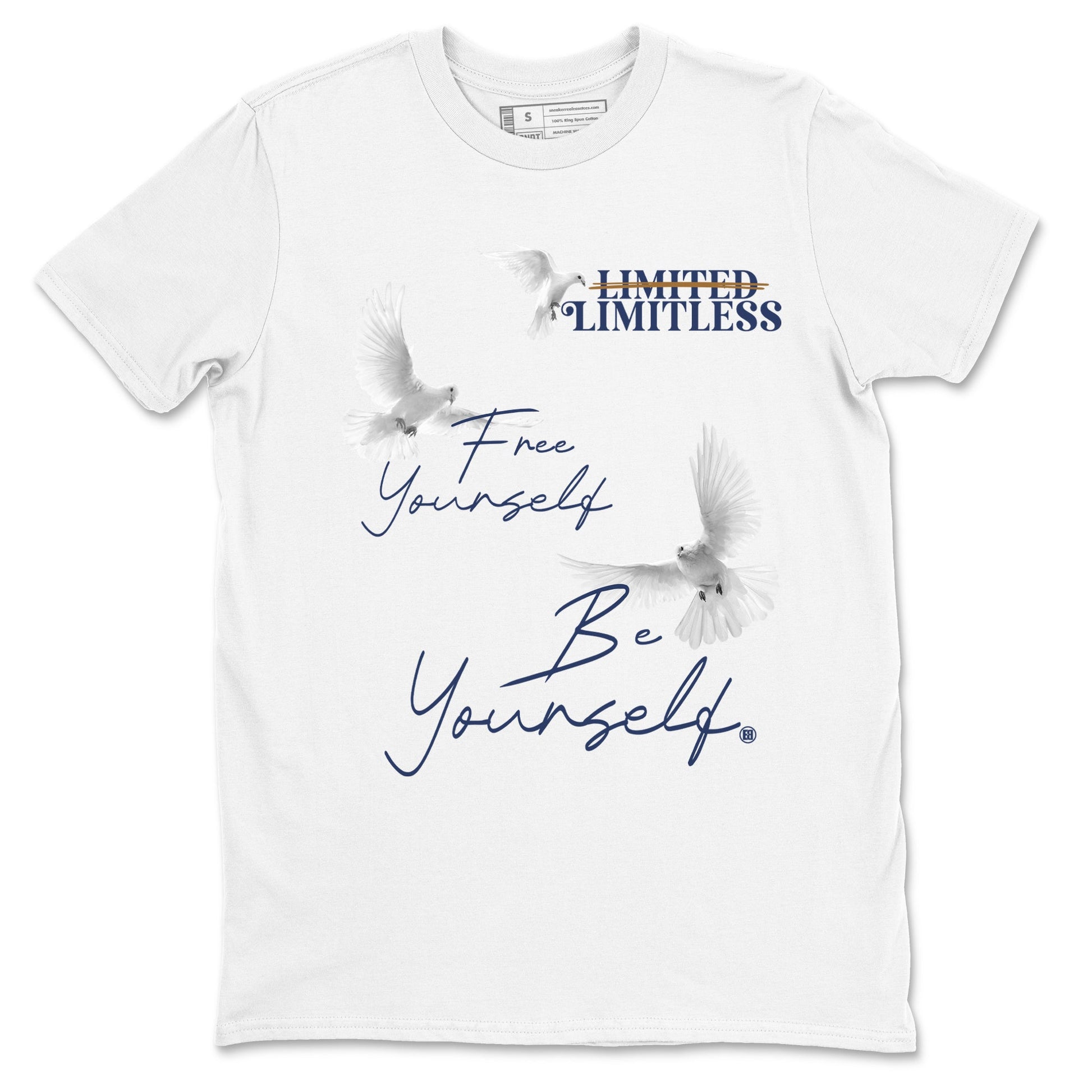 13s Midnight Navy shirts to match jordans Free Yourself Be Yourself sneaker match tees Air Jordan 13 Midnight Navy match shoes to clothes SNRT Sneaker Tees unisex cotton White 2 shirts