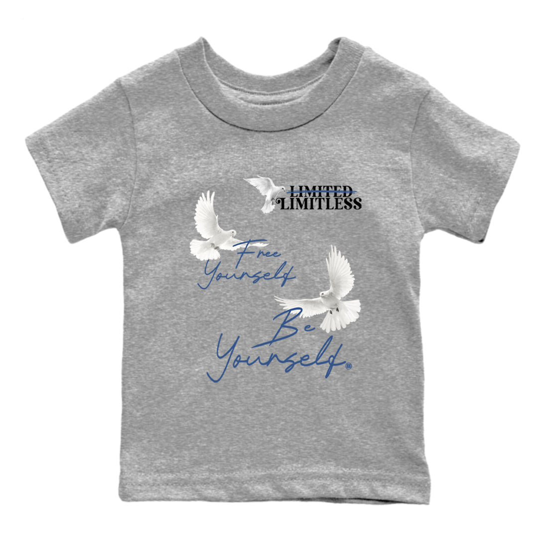 A Ma Maniere Air Jordan 3 Diffused Blue shirts to match jordans Free Yourself Be Yourself graphic tee Jordan 3 For The Love best t-shirts to wear with jordans SNRT Sneaker Tees Youth Baby Heather Grey 2 tee