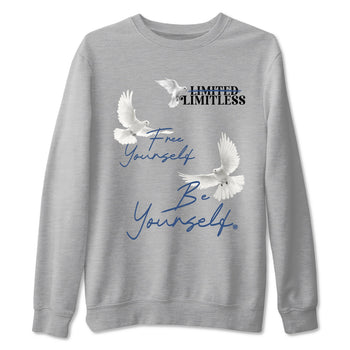 A Ma Maniere Air Jordan 3 Diffused Blue shirts to match jordans Free Yourself Be Yourself graphic tee Jordan 3 For The Love best t-shirts to wear with jordans SNRT Sneaker Tees unisex cotton Heather Grey 2 shirts