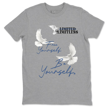 A Ma Maniere Air Jordan 3 Diffused Blue shirts to match jordans Free Yourself Be Yourself graphic tee Jordan 3 For The Love best t-shirts to wear with jordans SNRT Sneaker Tees unisex cotton Heather Grey 2 shirts