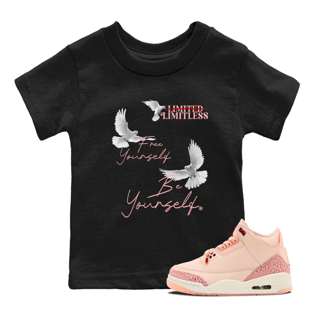 Free Yourself Be Yourself SNRT Sneaker Tees Kids - Air Jordan 3 Valentines Day - SNRT Sneaker T-shirts