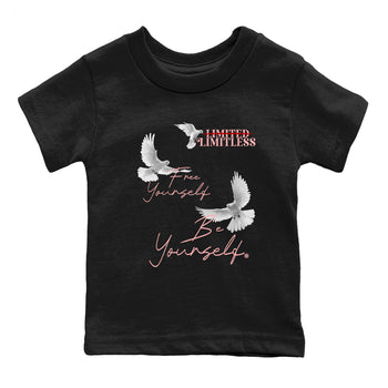 3s Valentines Day tee to match jordans Free Yourself Be Yourself sneaker match tees Air Jordan 3 "Treat Yourself" Washed Coral special Valentine's Day Gift SNRT Sneaker Tees Youth Baby Black 2 tee