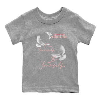 3s Valentines Day tee to match jordans Free Yourself Be Yourself sneaker match tees Air Jordan 3 "Treat Yourself" Washed Coral special Valentine's Day Gift SNRT Sneaker Tees Youth Baby Heather Grey 2 tee