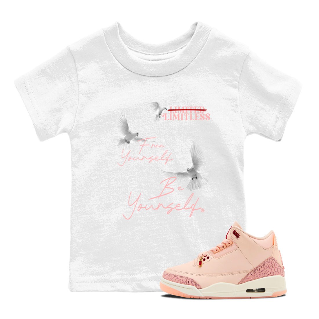Free Yourself Be Yourself SNRT Sneaker Tees Kids - Air Jordan 3 Valentines Day - SNRT Sneaker T-shirts