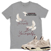 Free Yourself Be Yourself SNRT Sneaker Tees - Air Jordan 4 A Ma Maniere x Fossil Stone