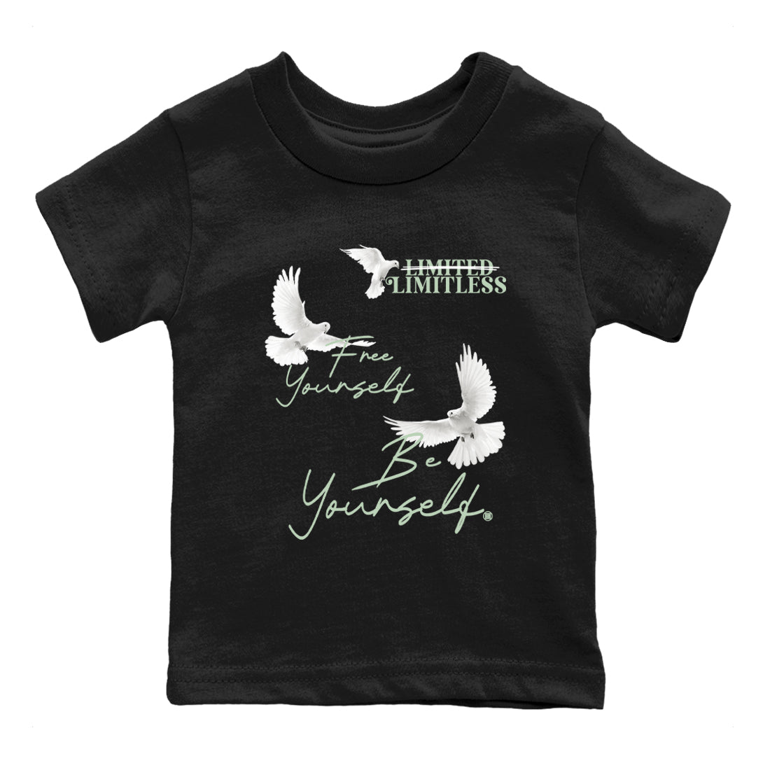 4s seafoam shirts to match jordans Free Yourself Be Yourself sneaker match tees Air Jordan 4 Abundance match shoes to clothes SNRT Sneaker Tees Youth Baby Black 2 tee