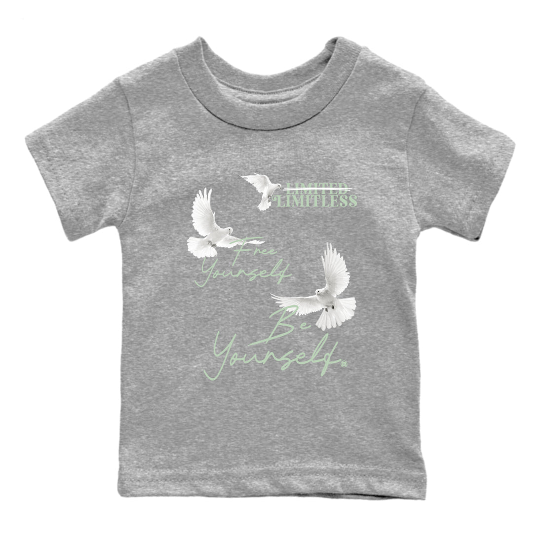 4s seafoam shirts to match jordans Free Yourself Be Yourself sneaker match tees Air Jordan 4 Abundance match shoes to clothes SNRT Sneaker Tees Youth Baby Heather Grey 2 tee