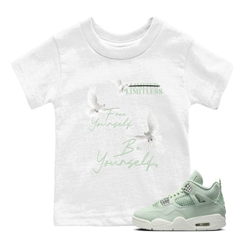4s seafoam shirts to match jordans Free Yourself Be Yourself sneaker match tees Air Jordan 4 Abundance match shoes to clothes SNRT Sneaker Tees Youth Baby White 1 tee