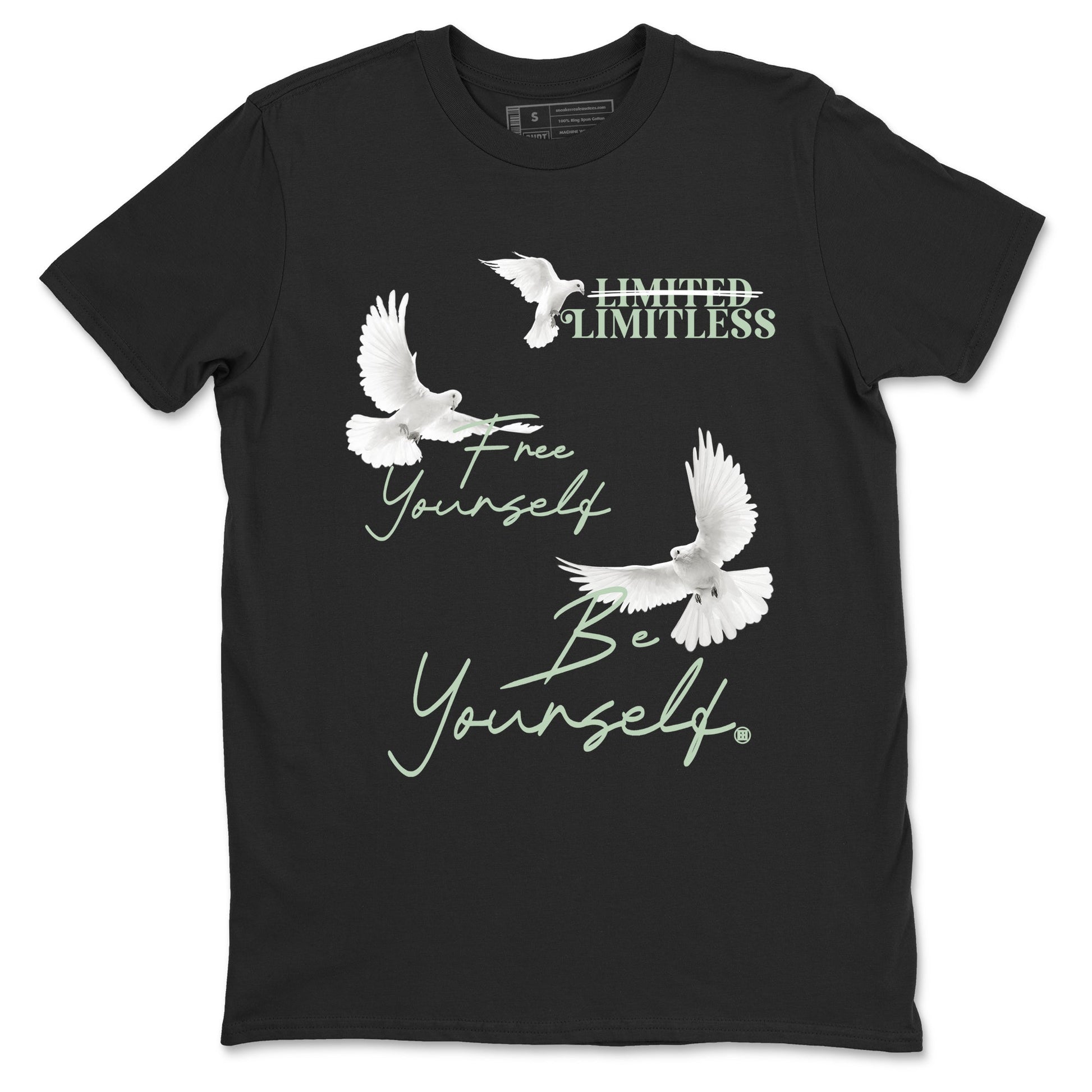 4s seafoam shirts to match jordans Free Yourself Be Yourself sneaker match tees Air Jordan 4 Abundance match shoes to clothes SNRT Sneaker Tees unisex cotton Black 2 shirts