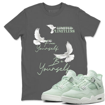 4s seafoam shirts to match jordans Free Yourself Be Yourself sneaker match tees Air Jordan 4 Abundance match shoes to clothes SNRT Sneaker Tees unisex cotton Cool Grey 1 shirts