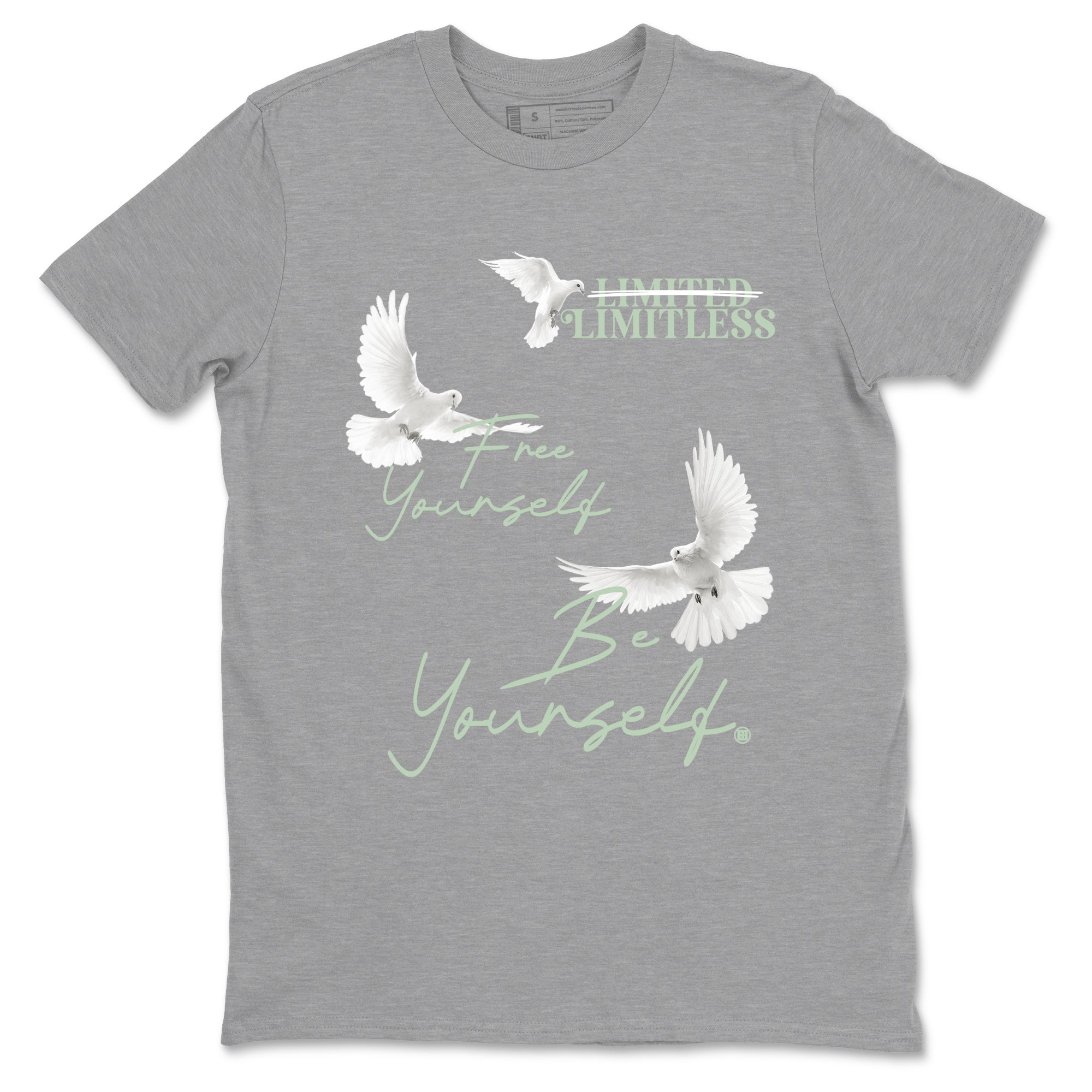 4s seafoam shirts to match jordans Free Yourself Be Yourself sneaker match tees Air Jordan 4 Abundance match shoes to clothes SNRT Sneaker Tees unisex cotton Heather Grey 2 shirts