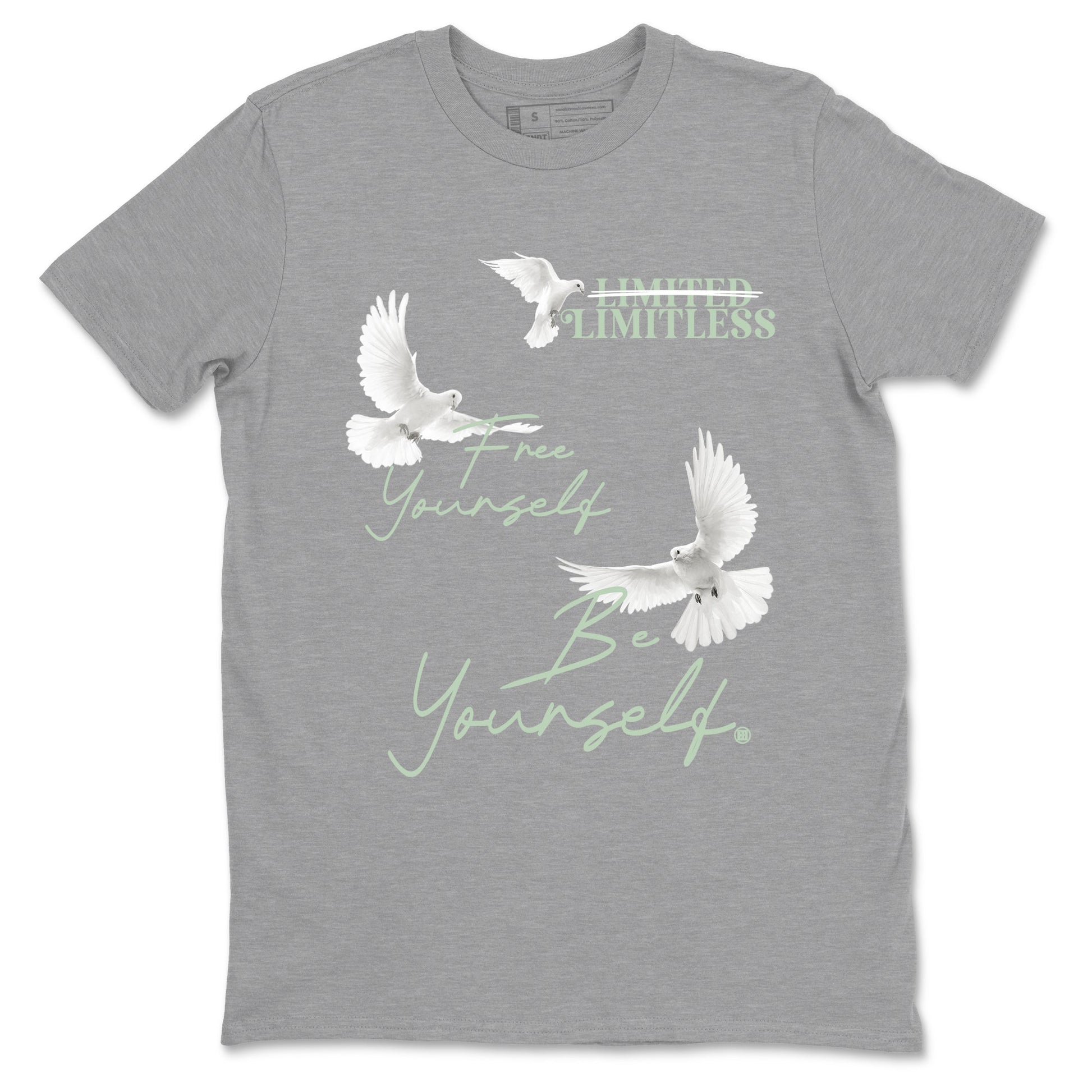 4s seafoam shirts to match jordans Free Yourself Be Yourself sneaker match tees Air Jordan 4 Abundance match shoes to clothes SNRT Sneaker Tees unisex cotton Heather Grey 2 shirts