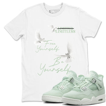 4s seafoam shirts to match jordans Free Yourself Be Yourself sneaker match tees Air Jordan 4 Abundance match shoes to clothes SNRT Sneaker Tees unisex cotton White 1 shirts