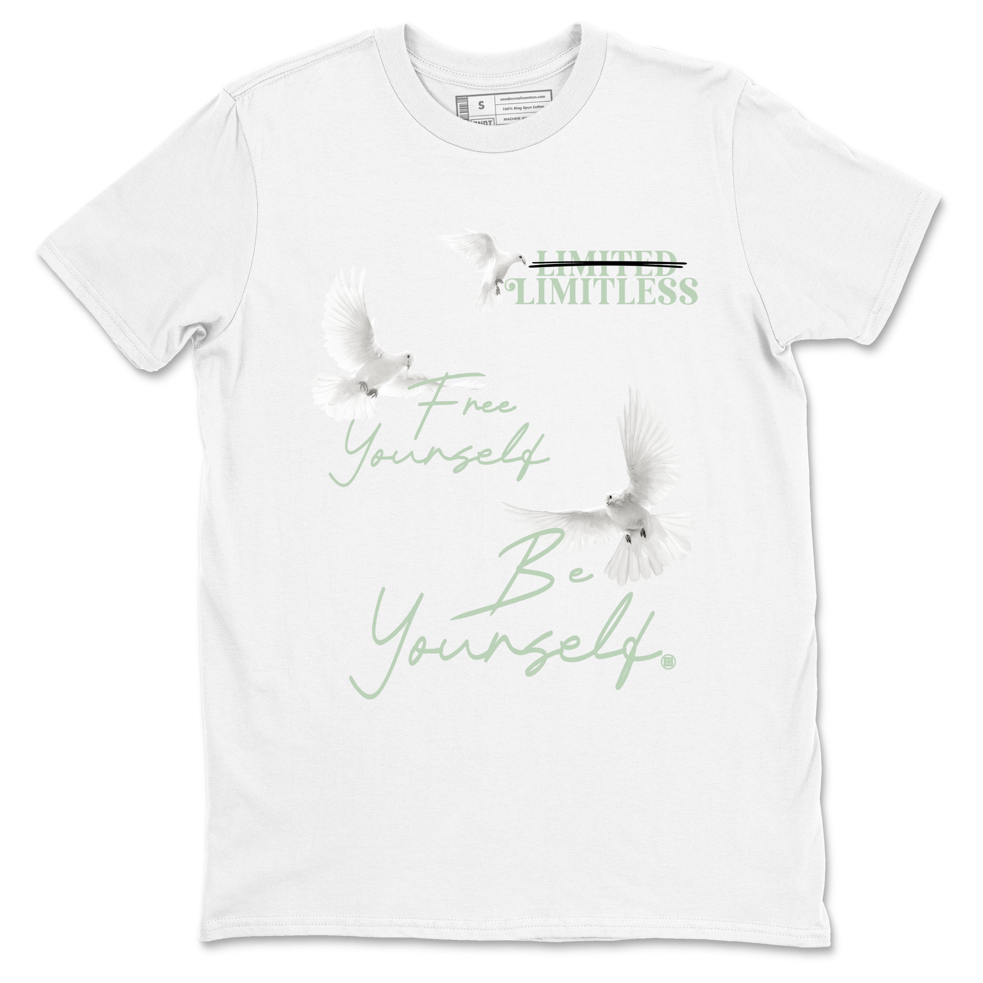 4s seafoam shirts to match jordans Free Yourself Be Yourself sneaker match tees Air Jordan 4 Abundance match shoes to clothes SNRT Sneaker Tees unisex cotton White 2 shirts