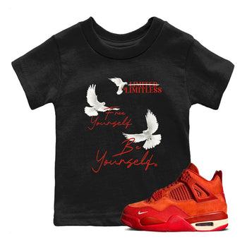 4s Brick By Brick best t shirts to wear with jordans Free Yourself Be Yourself sneaker match tees Nigel Sylvester x Air Jordan 4 Brick by Brick match shoes to clothes SNRT Sneaker Tees Youth Baby Black 1 tee