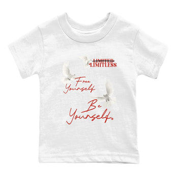 4s Brick By Brick best t shirts to wear with jordans Free Yourself Be Yourself sneaker match tees Nigel Sylvester x Air Jordan 4 Brick by Brick match shoes to clothes SNRT Sneaker Tees Youth Baby White 2 tee