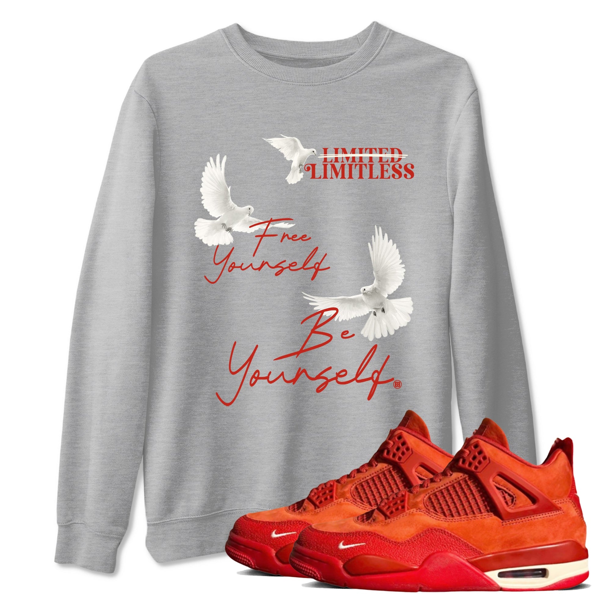 4s Brick By Brick best t shirts to wear with jordans Free Yourself Be Yourself sneaker match tees Nigel Sylvester x Air Jordan 4 Brick by Brick match shoes to clothes SNRT Sneaker Tees unisex cotton Heather Grey 1 shirts