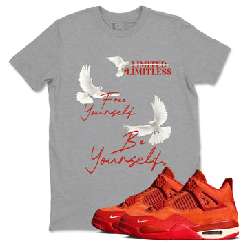 4s Brick By Brick best t shirts to wear with jordans Free Yourself Be Yourself sneaker match tees Nigel Sylvester x Air Jordan 4 Brick by Brick match shoes to clothes SNRT Sneaker Tees unisex cotton Heather Grey 1 shirts