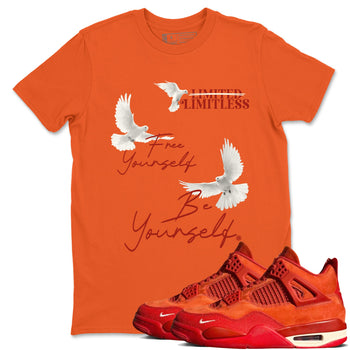 4s Brick By Brick best t shirts to wear with jordans Free Yourself Be Yourself sneaker match tees Nigel Sylvester x Air Jordan 4 Brick by Brick match shoes to clothes SNRT Sneaker Tees unisex cotton Orange 1 shirts