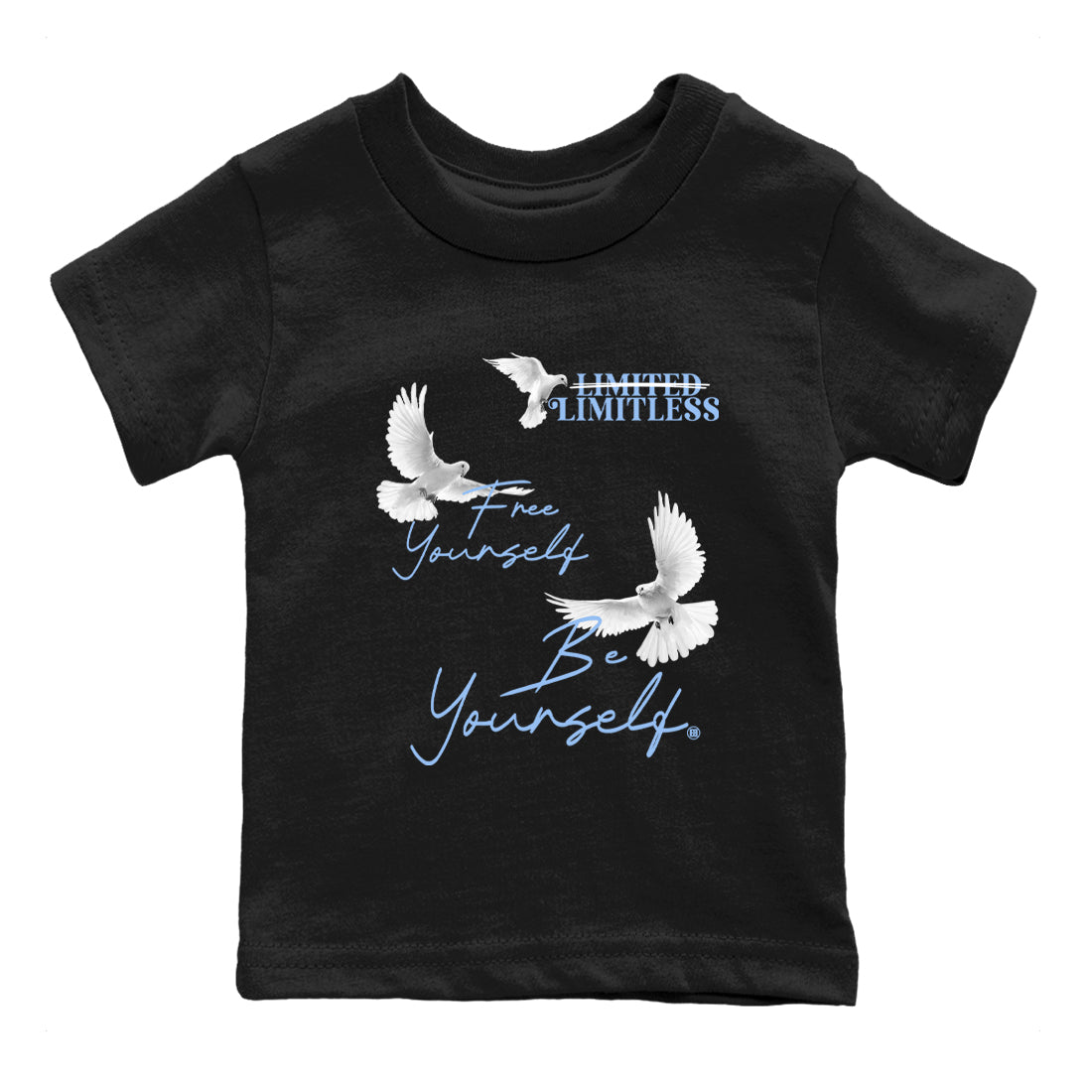 4s Forget Me Not shirts to match jordans Free Yourself Be Yourself graphic tees Air Jordan 4 Forget Me Not match shoes to clothes SNRT Sneaker Tees Youth Baby Black 2 tee