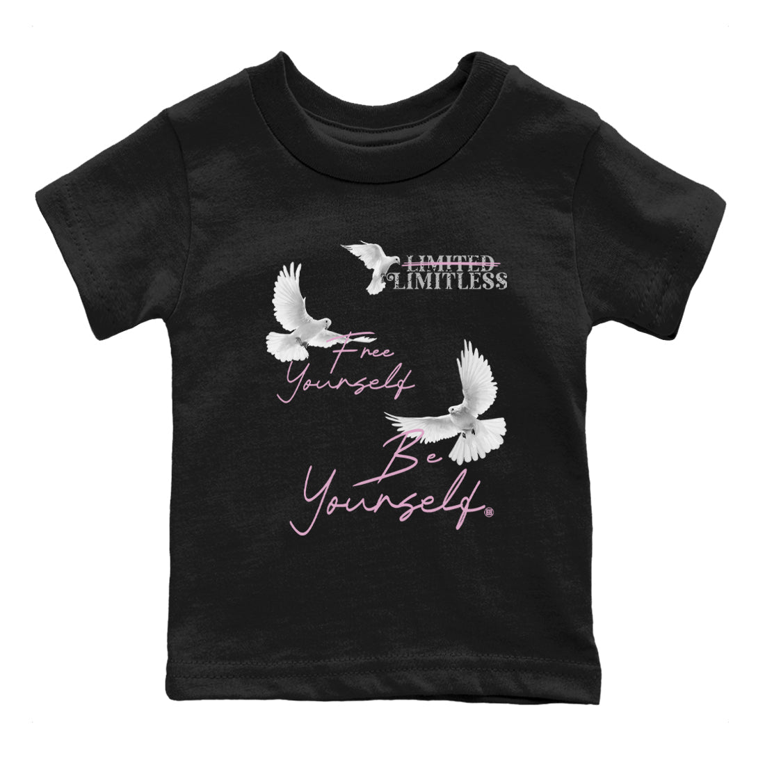 4s Orchid shirts to match jordans Free Yourself Be Yourself sneaker match tees Air Jordan 4 Orchid match shoes to clothes SNRT Sneaker Tees Youth Baby Black 2 tee