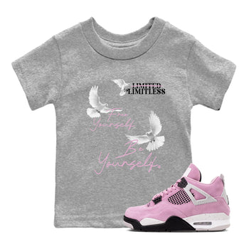 4s Orchid shirts to match jordans Free Yourself Be Yourself sneaker match tees Air Jordan 4 Orchid match shoes to clothes SNRT Sneaker Tees Youth Baby Heather Grey 1 tee
