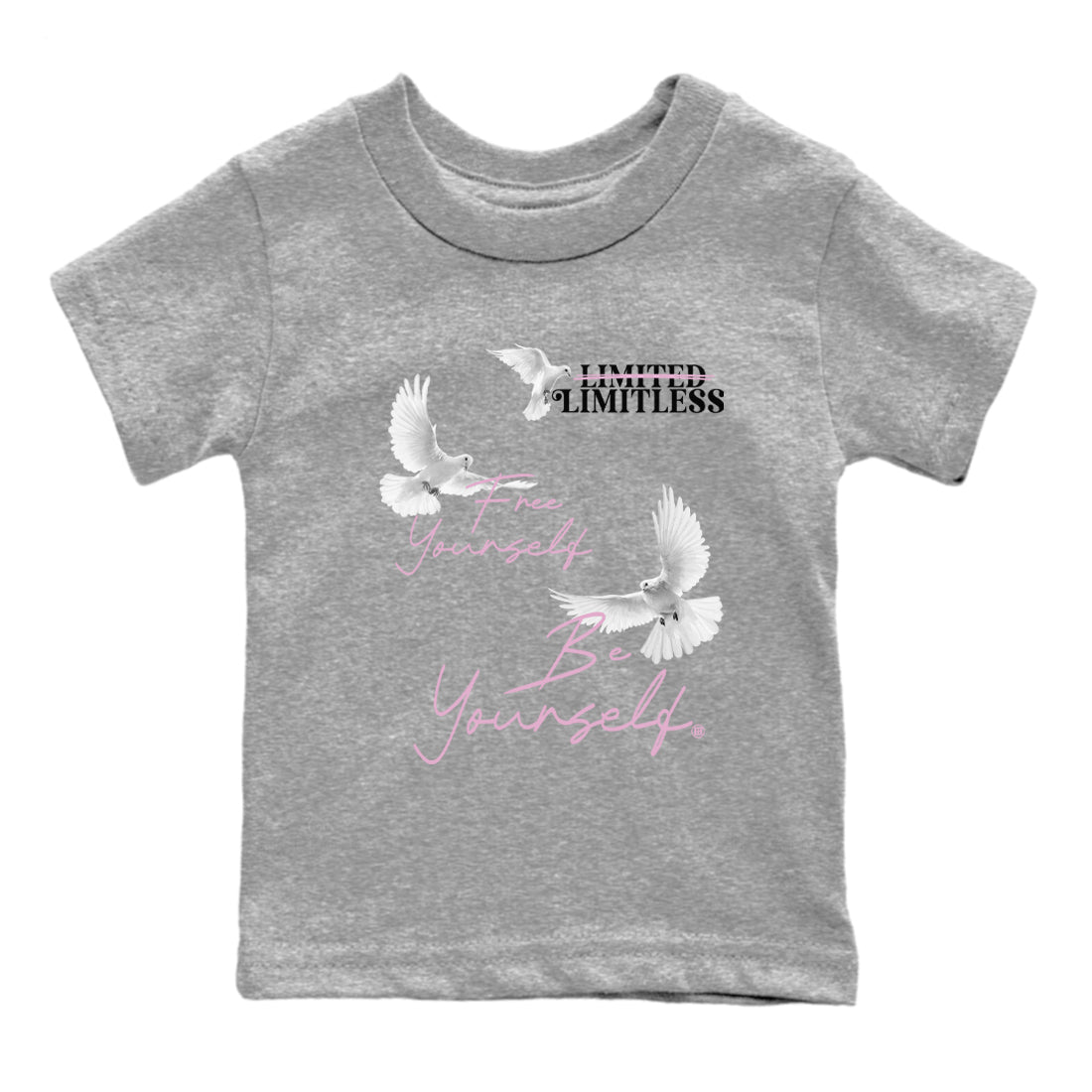 4s Orchid shirts to match jordans Free Yourself Be Yourself sneaker match tees Air Jordan 4 Orchid match shoes to clothes SNRT Sneaker Tees Youth Baby Heather Grey 2 tee
