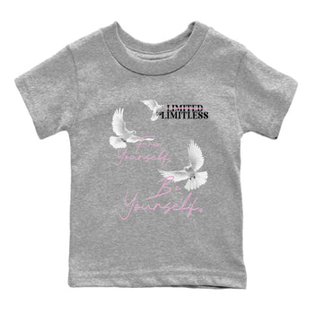 4s Orchid shirts to match jordans Free Yourself Be Yourself sneaker match tees Air Jordan 4 Orchid match shoes to clothes SNRT Sneaker Tees Youth Baby Heather Grey 2 tee