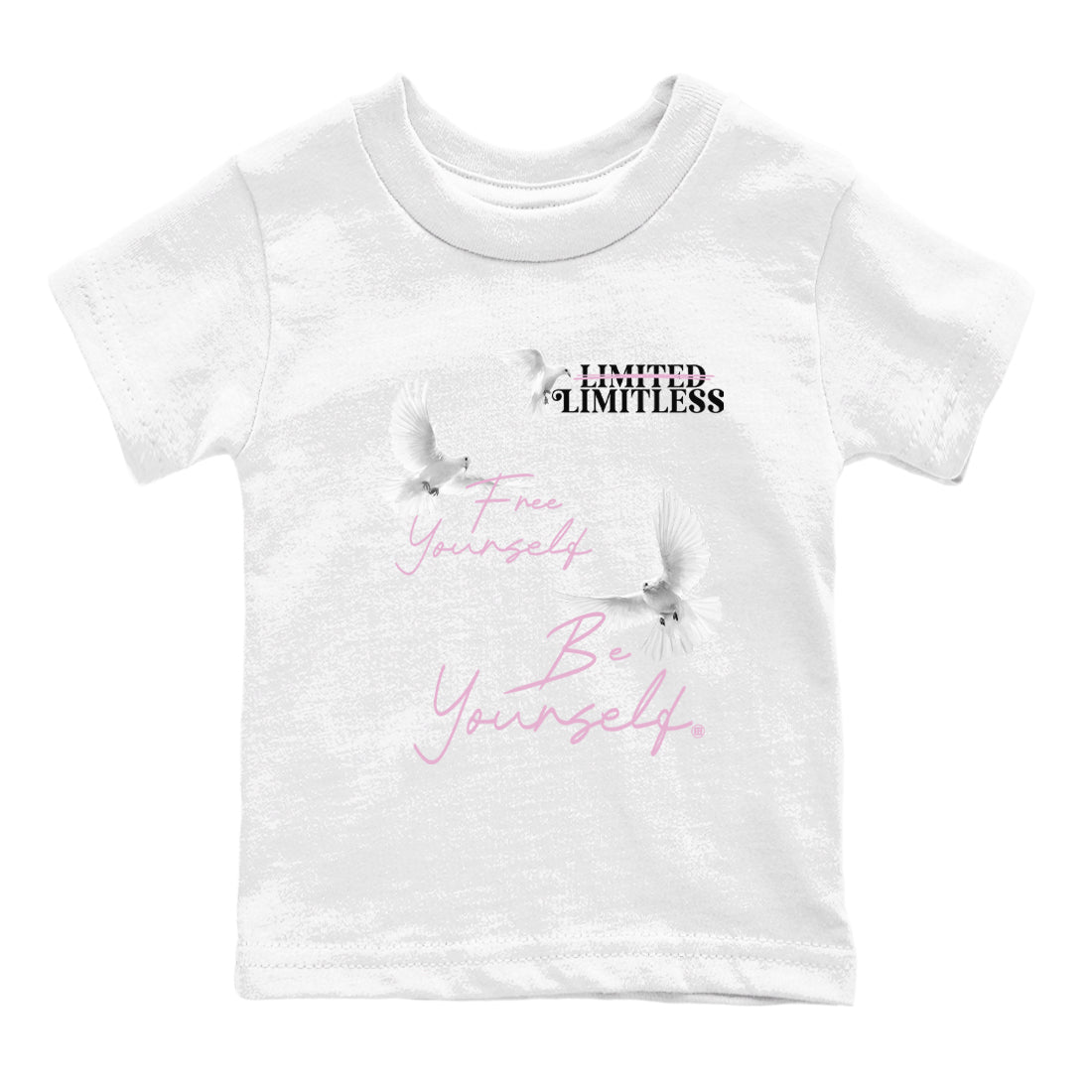4s Orchid shirts to match jordans Free Yourself Be Yourself sneaker match tees Air Jordan 4 Orchid match shoes to clothes SNRT Sneaker Tees Youth Baby White 2 tee