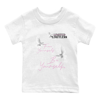 4s Orchid shirts to match jordans Free Yourself Be Yourself sneaker match tees Air Jordan 4 Orchid match shoes to clothes SNRT Sneaker Tees Youth Baby White 2 tee