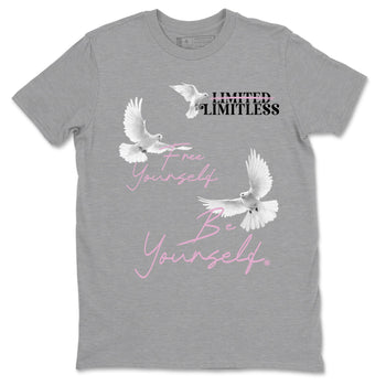 4s Orchid shirts to match jordans Free Yourself Be Yourself sneaker match tees Air Jordan 4 Orchid match shoes to clothes SNRT Sneaker Tees unisex cotton Heather Grey 2 shirts