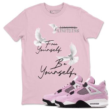 4s Orchid shirts to match jordans Free Yourself Be Yourself sneaker match tees Air Jordan 4 Orchid match shoes to clothes SNRT Sneaker Tees unisex cotton Pink 1 shirts