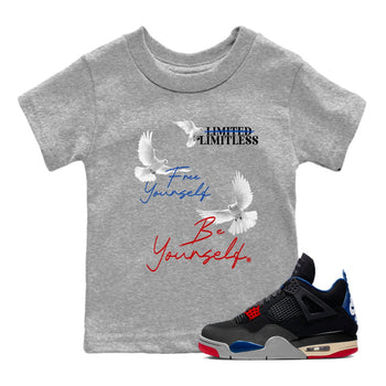 4s Rare shirts to match jordans Free Yourself Be Yourself sneaker match tees Air Jordan 4 Rare match shoes to clothes SNRT Sneaker Tees Youth Baby Heather Grey 1 tee