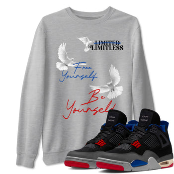 4s Rare shirts to match jordans Free Yourself Be Yourself sneaker match tees Air Jordan 4 Rare match shoes to clothes SNRT Sneaker Tees unisex cotton Heather Grey 1 shirts