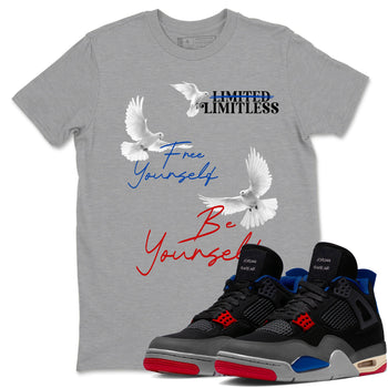 4s Rare shirts to match jordans Free Yourself Be Yourself sneaker match tees Air Jordan 4 Rare match shoes to clothes SNRT Sneaker Tees unisex cotton Heather Grey 1 shirts