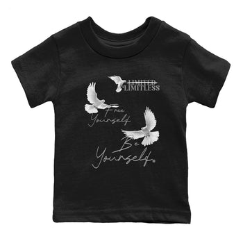 4s Wet Cement shirts to match jordans Free Yourself Be Yourself sneaker match tees Air Jordan 4 Wet Cement match shoes to clothes SNRT Sneaker Tees Youth Baby Black 2 tee