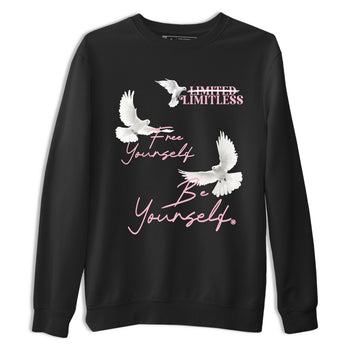 Free Yourself Be Yourself sneaker match t-shirt styled to complete your fit with the Air Jordan 5 35th Anniversary sneakers, shown in Black 2.