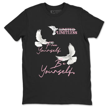 Free Yourself Be Yourself sneaker match t-shirt styled to complete your fit with the Air Jordan 5 35th Anniversary sneakers, shown in Black 2.