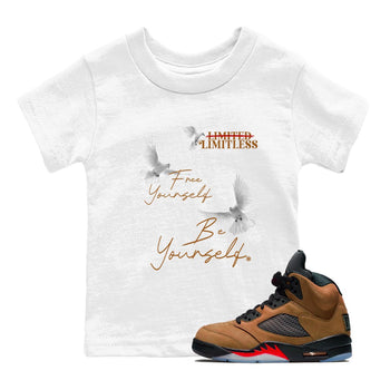 5s Archaeo Brown shirts to match jordans Free Yourself Be Yourself sneaker match tees Air Jordan 5 Archaeo Brown match shoes to clothes SNRT Sneaker Tees Youth Baby White 1 tee