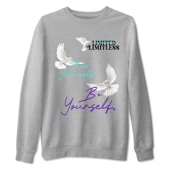 5s Grape shirts to match jordans Free Yourself Be Yourself sneaker match tees AJ5 Retro Grape match shoes to clothes SNRT Sneaker Tees unisex cotton Heather Grey 2 shirts
