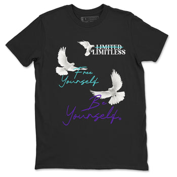 5s Grape shirts to match jordans Free Yourself Be Yourself sneaker match tees AJ5 Retro Grape match shoes to clothes SNRT Sneaker Tees unisex cotton Black 2 shirts