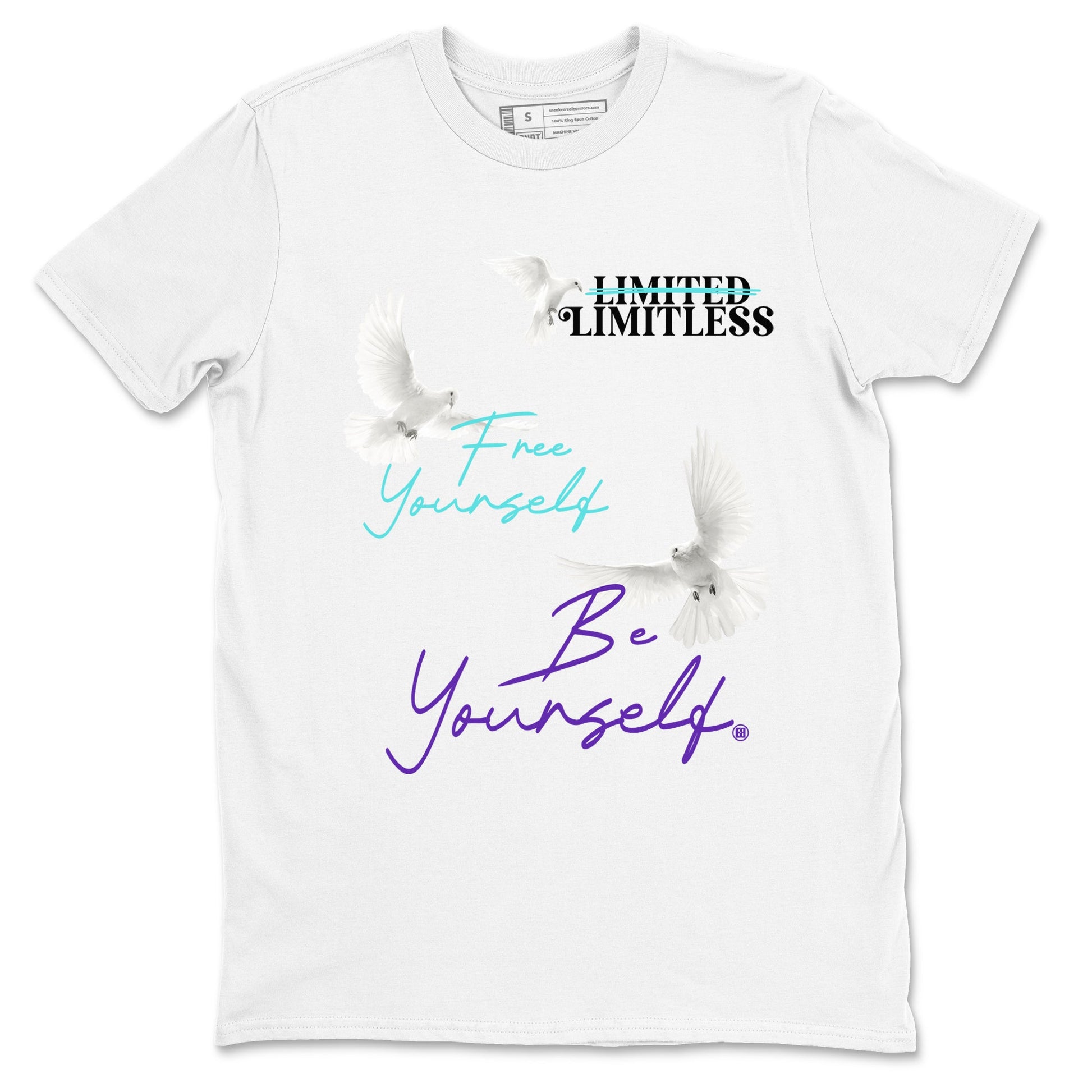 5s Grape shirts to match jordans Free Yourself Be Yourself sneaker match tees AJ5 Retro Grape match shoes to clothes SNRT Sneaker Tees unisex cotton White 2 shirts