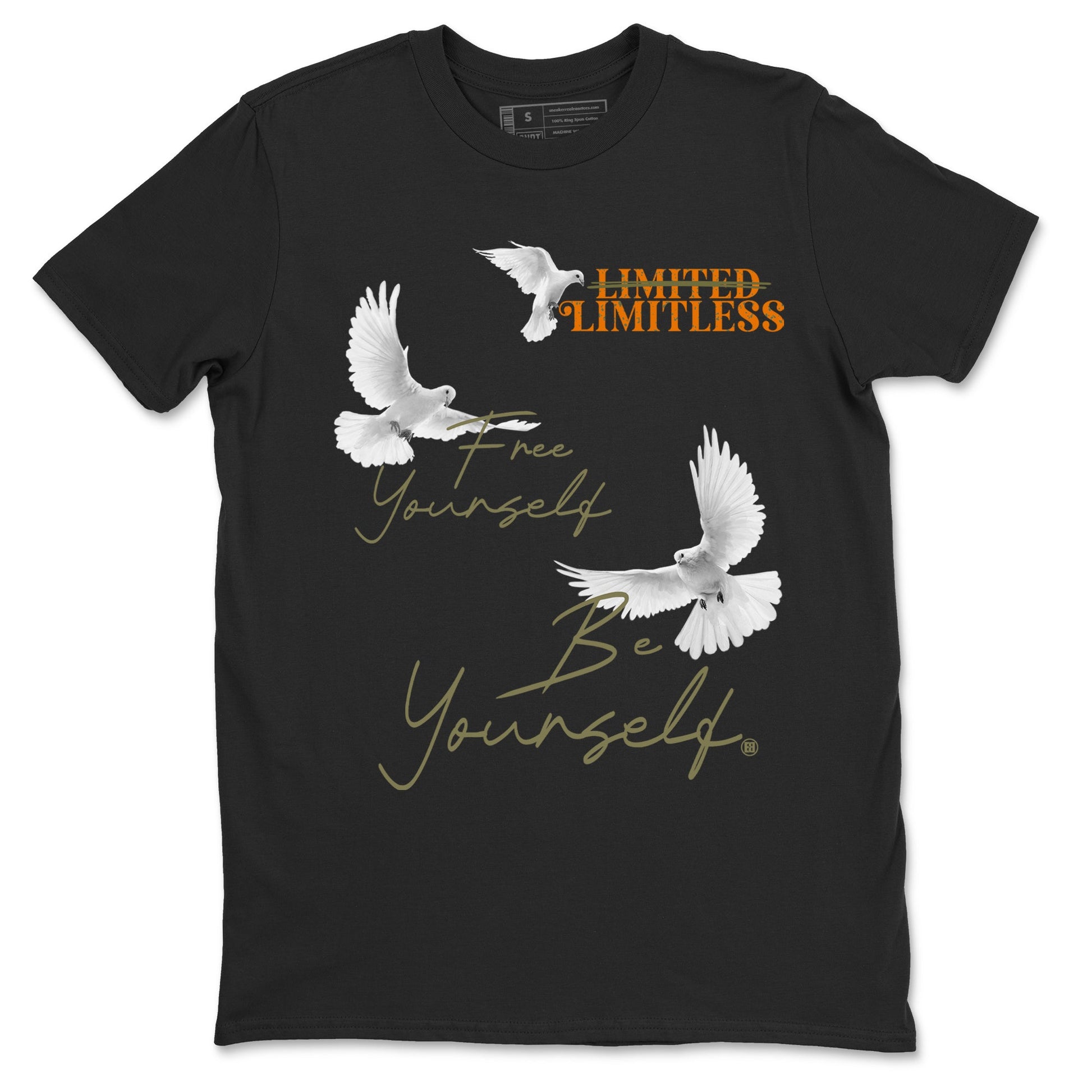 5s Olive shirts to match jordans Free Yourself Be Yourself sneaker match tees Air Jordan 5 Olive match shoes to clothes SNRT Sneaker Tees unisex cotton Black 2 shirts