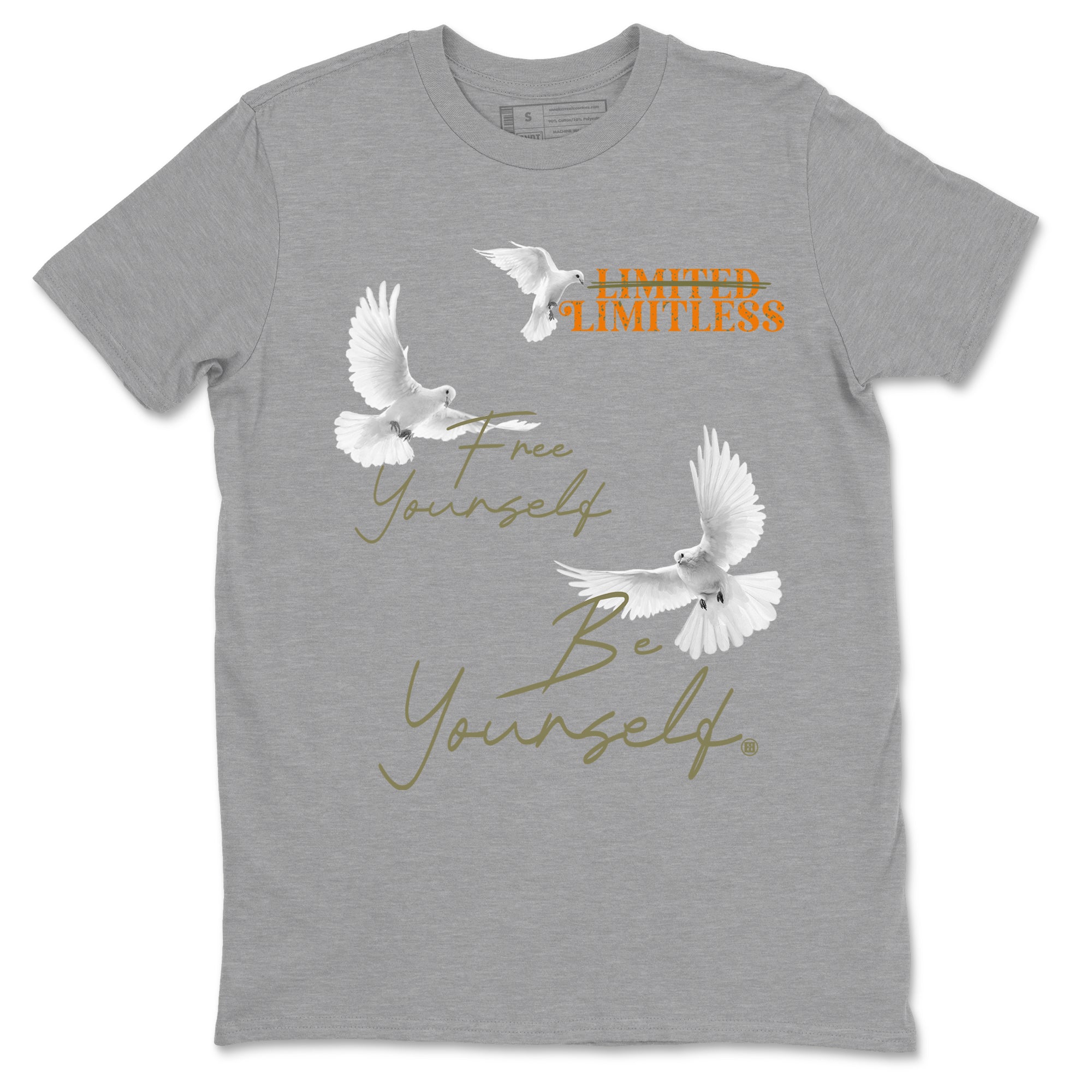 5s Olive shirts to match jordans Free Yourself Be Yourself sneaker match tees Air Jordan 5 Olive match shoes to clothes SNRT Sneaker Tees unisex cotton Heather Grey 2 shirts