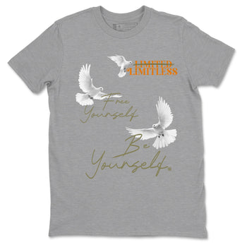 5s Olive shirts to match jordans Free Yourself Be Yourself sneaker match tees Air Jordan 5 Olive match shoes to clothes SNRT Sneaker Tees unisex cotton Heather Grey 2 shirts