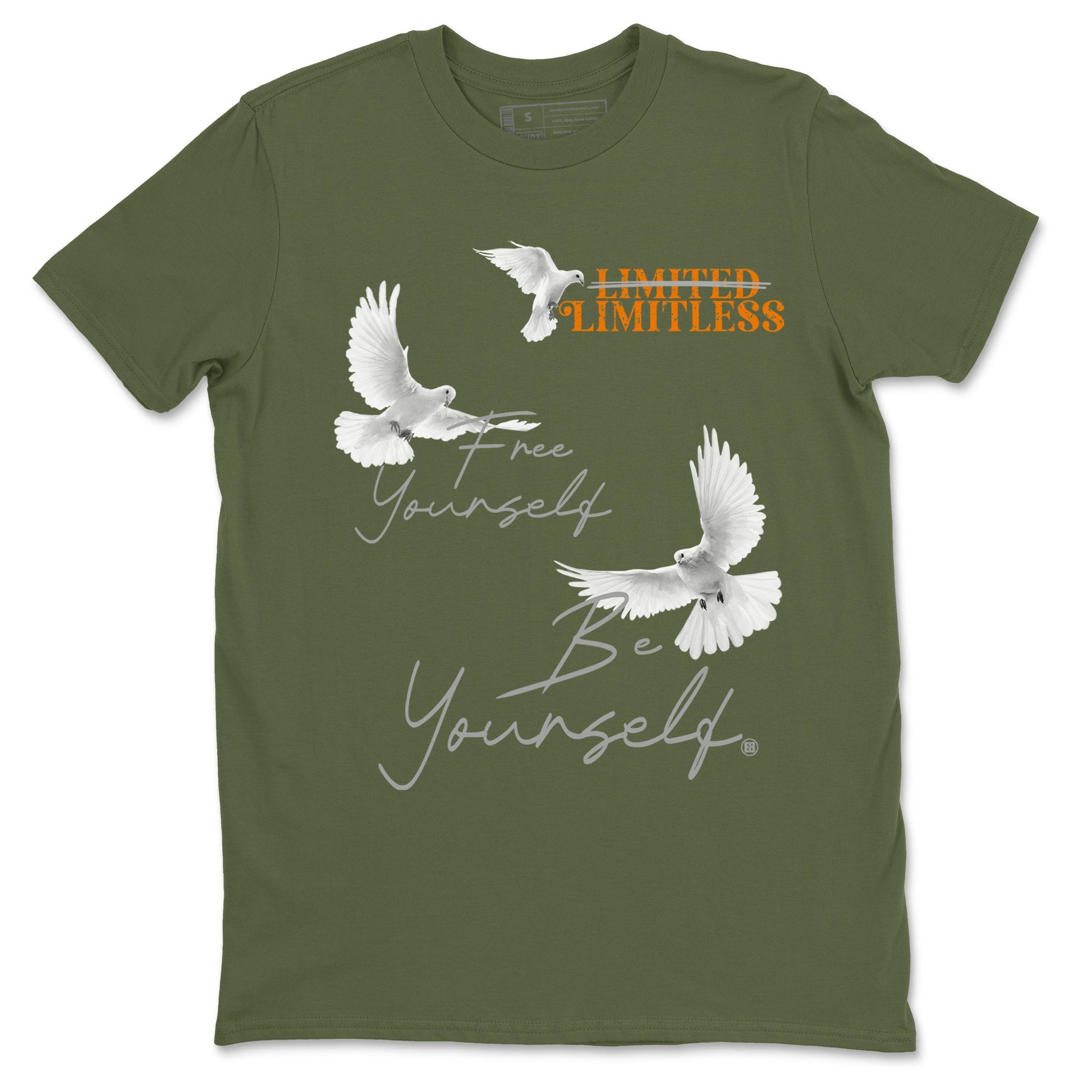 5s Olive shirts to match jordans Free Yourself Be Yourself sneaker match tees Air Jordan 5 Olive match shoes to clothes SNRT Sneaker Tees unisex cotton Military Green 2 shirts