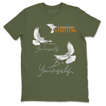 5s Olive shirts to match jordans Free Yourself Be Yourself sneaker match tees Air Jordan 5 Olive match shoes to clothes SNRT Sneaker Tees unisex cotton Military Green 2 shirts